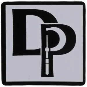 Dillon Logo Aufkleber Grau/Schwarz 4,6 x 5,1cm